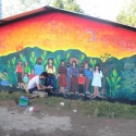 Jovanni working on the group's mural in Oventic